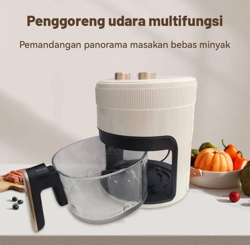ALLIANCE Air Fryer 1200 Watt 4,5L layar digital terlihat kaca Low Watt Hemat Listrik Mesin Penggoreng 4