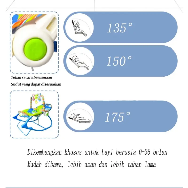 FLYBB 10in1 Premium Rocker Ayunan Bayi Bouncer Bayi Kursi Goyang Manual Bayi Bouncer rocking 10in1 bayi Bouncher Rocking 10 in 1 rocker Premium bouncer bayi ayunan bayi tempat tidur bayi Toddler Ayunan bergoyang otomatis 4