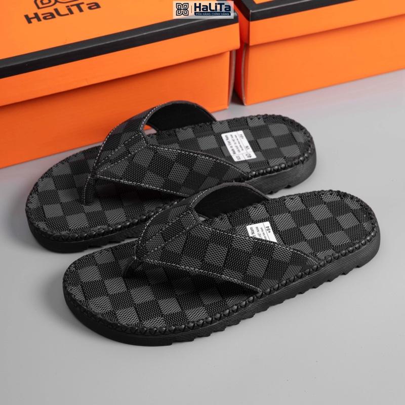 HaLiTa Dép Kẹp Da Bò Vân Full Caro Bản Nâng Cấp Đế Cao Su Vân Nhám Chống Trơn Giảm Mỏi Chân Phom Bàn Chân Việt Nam ,Đẹp Sang Chảnh Siêu Hot Tik Tok Shop