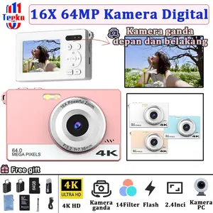 TEEKA H28 Kamera Digital Murah 64MP 16X Portabel Kecil Layar Digital Zoom16X Kamera Digital Deteksi Wajah Untuk Pelajar