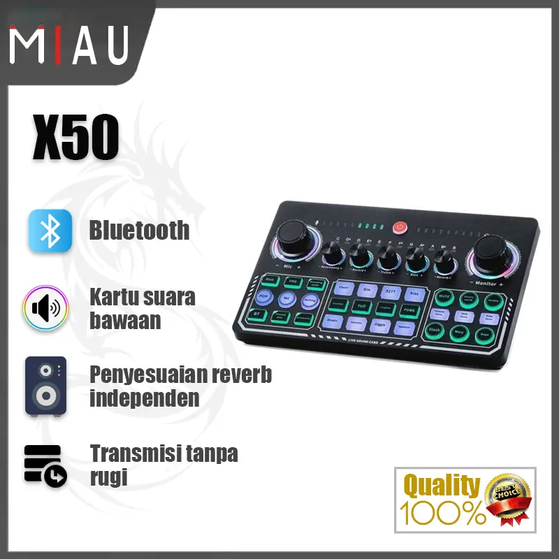 Kartu Suara X50, Kartu Suara Langsung, Kartu Suara Bluetooth Nirkabel, Mixer Audio Langsung, Kartu Suara Rekaman Siaran - X50 0