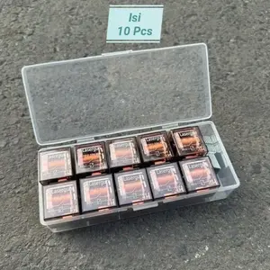 (Grosir 10 Pcs) Paket Relay Klakson Transparan 4 Kaki Indikator LED 12 Volt 80 A