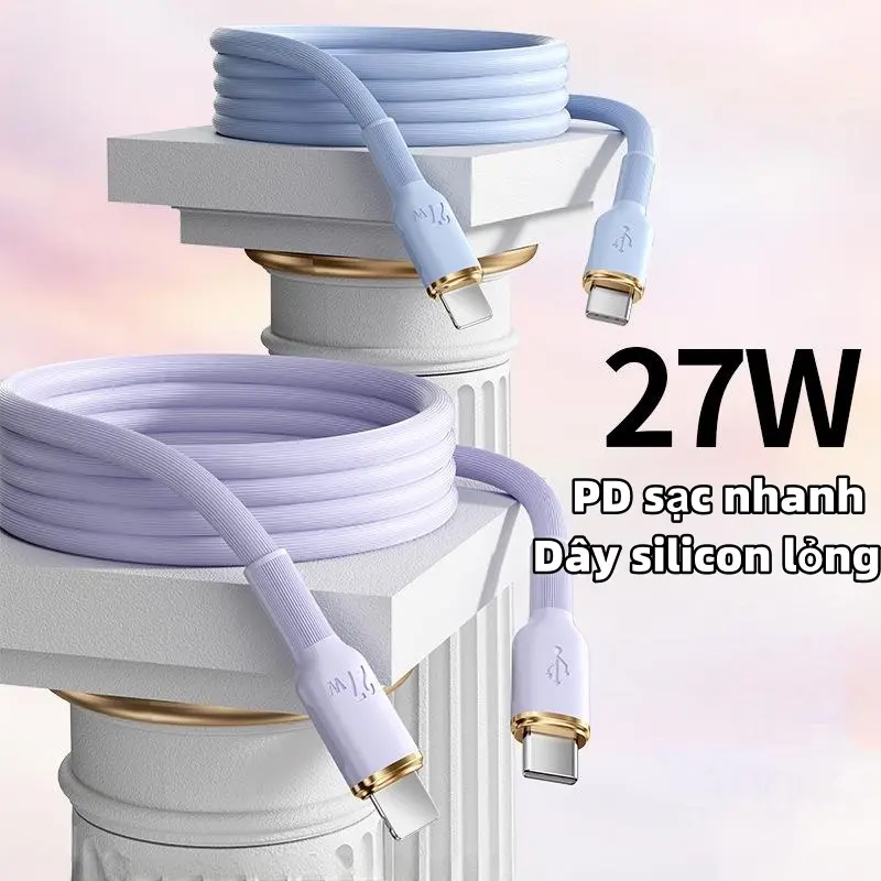 Cáp dữ liệu điện thoại di động, Áp Dụng cho Apple PD27w, Sạc nhanh, Sạc USB, Tương Thích Với iPhone15 / 14 / 13 / 12 Promax Phụ Kiện