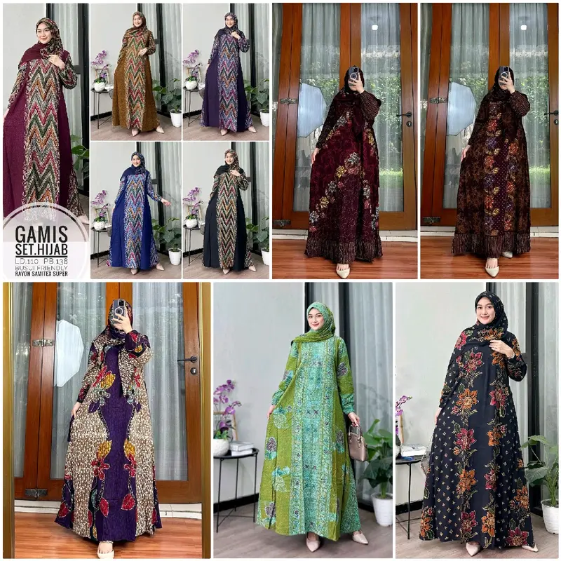 Set gamis hijab Babarpindo Setorjoan Set Hijab LD 110 Pb 138 || gamis set hijab Busui Friendly Bahan Rayon Premium Nyaman - Dress Mewah Muslim Ibu Menyusui Panjang bahan  Lembut bisa COD 2
