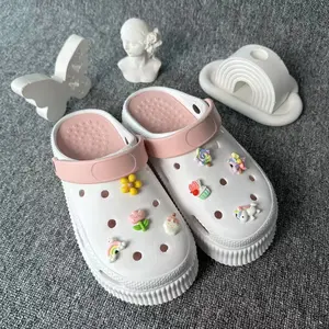Pin sandal bunga kartun populer <dekorasi sepatu makanan> DIY pin sandal es krim crochet patch sepatu aksesoris sepatu anak-anak