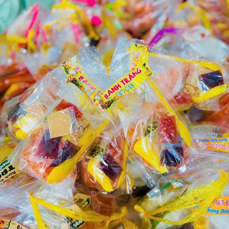 MÃ SỈ 097- Set 10 Bịch Bánh Tráng Dẻo Sợi Trộn Bơ Me - Dẻo Mềm Đậm Đà Ngọt Bùi - Bánh Tráng Phơi Sương Cuốn Nướng Ăn Vặt Tây Ninh Chuẩn Vị Mỹ Dung Foods
