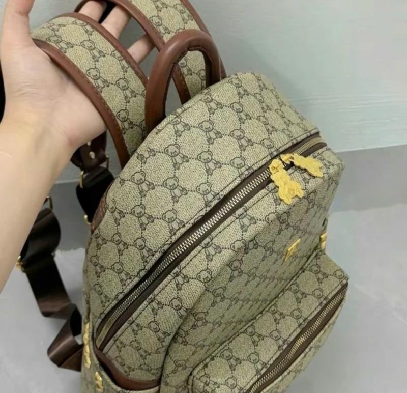 Mã 17 : Balo Họa Tiết Gấu Form Chuẩn Da Pu Sz 40 Chống Nước