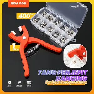 [400 buah] Set alat pemasangan kancing, alat tanpa paku dan tanpa jahit untuk seprai, penutup selimut, dan kancing pakaian