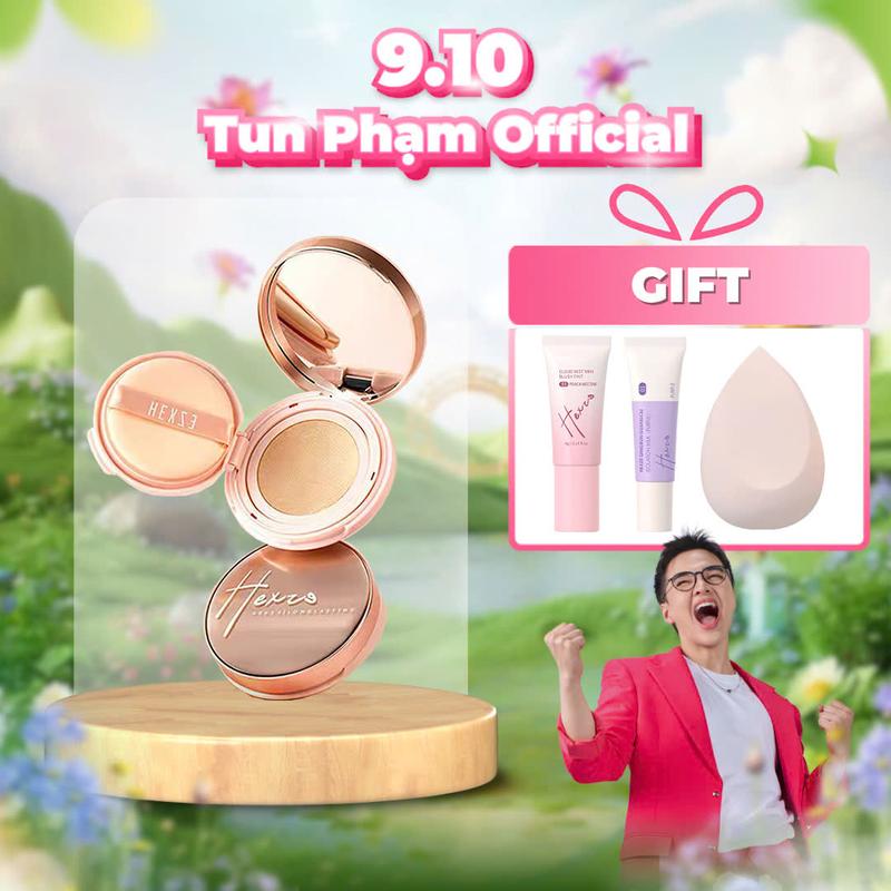 [ Hexze]- Combo cushion Hexze tặng kèm lõi thay thế, Cushion phấn nước mịn đẹp