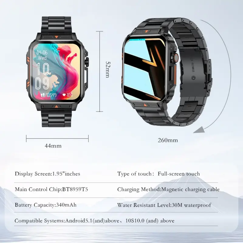 LIGE 2025 Jam Tangan Pintar Baru untuk Pria Panggilan Bluetooth Monitor Kesehatan Dengan Senter 100+ Mode Olahraga Smart Watch 6