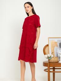 Gambar SISTER'S Dress - Pakaian Wanita Katun Brukat Kombi Kaos C1561 (CAP) - Marun, M (T2) dari Sisters Fashion Group Kota Administrasi Jakarta Utara 3 Tokopedia