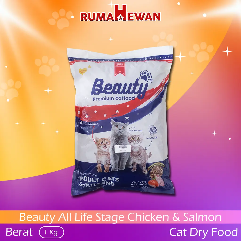 BEAUTY Freshpack 1 KG - Makanan Kucing Dewasa dan Anak (Kitten)