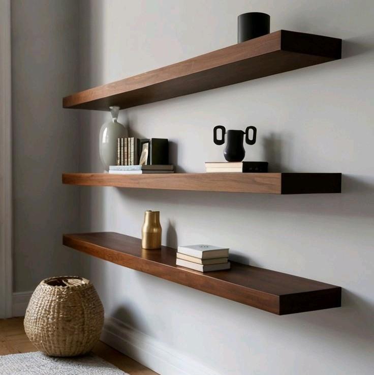 AMBALAN DINDING extra lebar 20cm melayang aestetik elegan dekorasi idaman buat mempercantik rumah anda_ banyak varian ukuran dan warna rak gantung hias 3