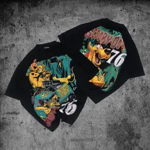 ORI Baju Kaos P&B Oversize ScoobyDoo - T Shirt Vintage Oversize ScoobyDoo Model Black 20s