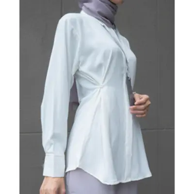 KEMEJA SEAMLESS AERA POLOS STRECH PREMIUM OFFICE B680 Baju Panjang Tangan Wanita 4