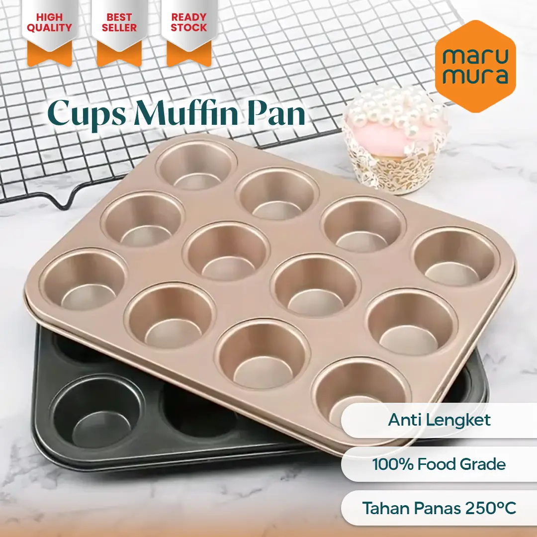 Marumura Bakeware 6 / 12 Cup Muffin Pan | Cupcake Tray | Muffin Tray | Loyang Cetakan Cupcake