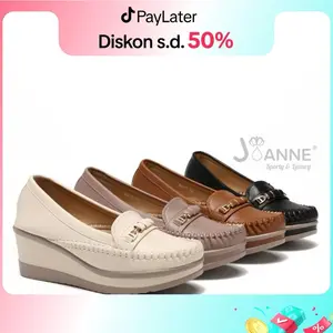 JOANNE Closed Toe Wedges Shoes Wanita #JN119
