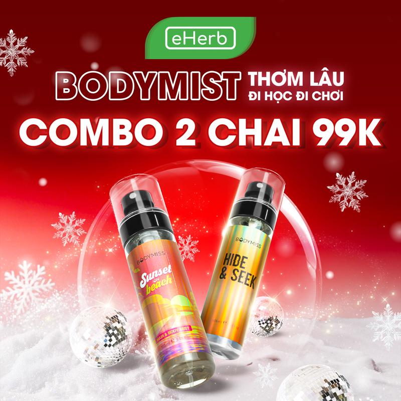 2 CHAI 99K Bodymist Nam Xịt Thơm Nước Hoa Cho Học Sinh EHERB Nước Hoa Nam Quyến Rũ Lịch Lãm Thơm Lâu Khử Mùi Cơ Thể Nam Chơi Thể Thao Gym