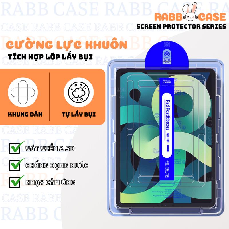 Kính cường lực iPad có khuôn TỰ DÁN, TỰ LẤY BỤI cho Gen 5/6/7/8/9, Air 1/2/3/4/5/6/7, Pro 11, Pro 12.9/13 full màn hình