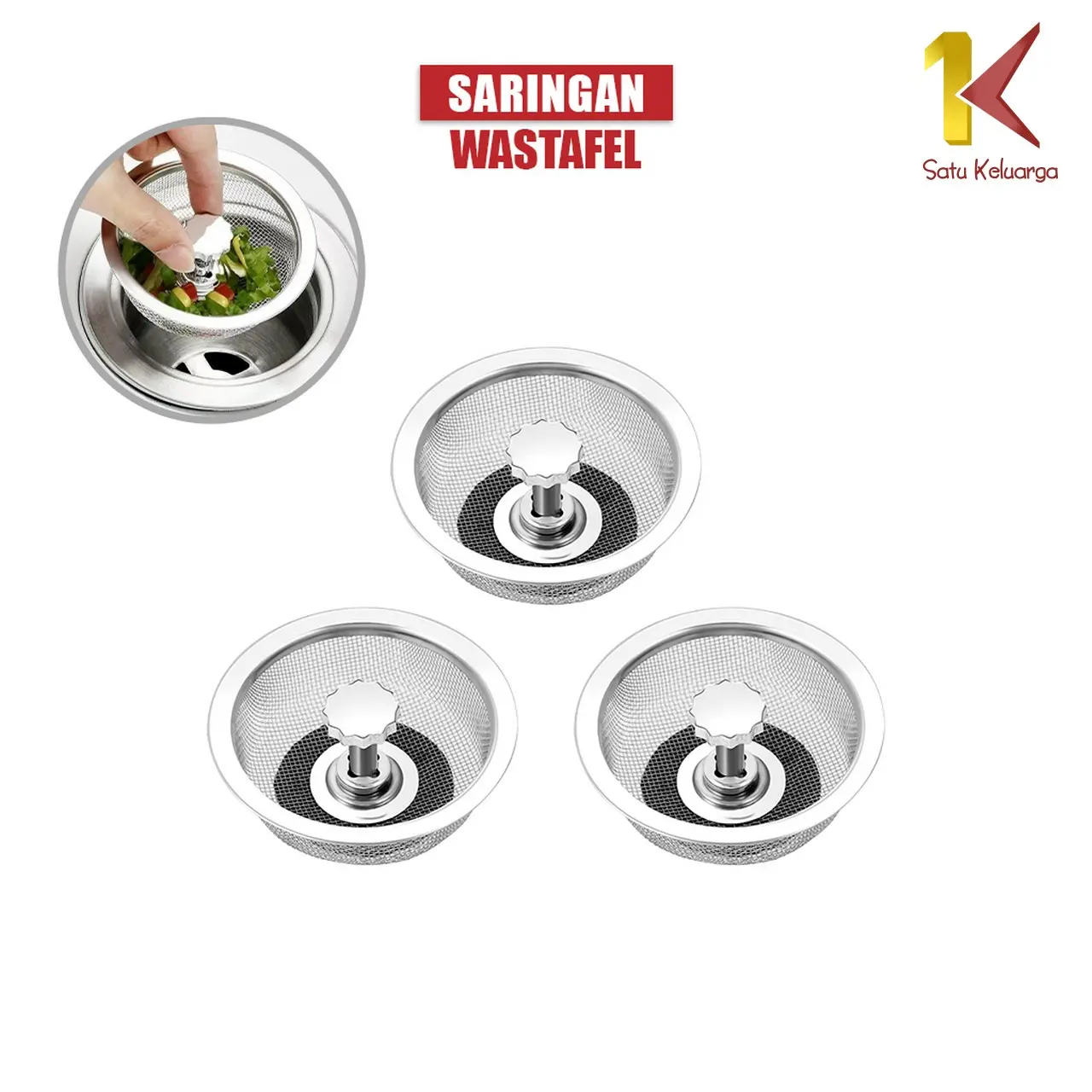 [COD] SK C1550 Saringan Wastafel Dapur Stainless Filter Kotoran Saluran Air