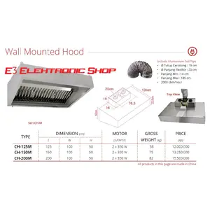 Getra Wall Mounted Hood CH-200M Cookrr Hood 200 Cm CH 200M