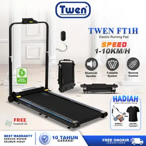 TWEN FT1 FT1H Treadmill Listrik Treadmill Portable Treadmill Walking Pad Running Pad Treadmill Lipat Alat Olahraga