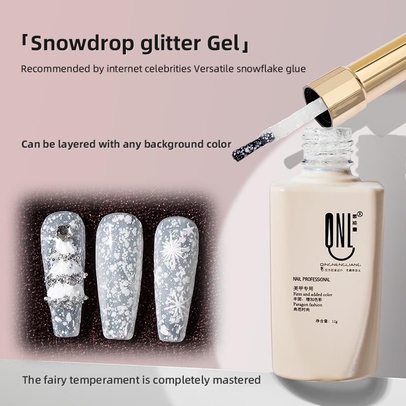 Sơn Móng Tay Gel Bông Tuyết QNL 12g UV LED Bán Vĩnh Viễn Trắng Sữa Lấp Lánh Màu Hồng Kim Sa Tuyết Thiết Kế Nghệ Thuật Làm Móng Sơn Dầu Làm Móng Hàng Mới Về