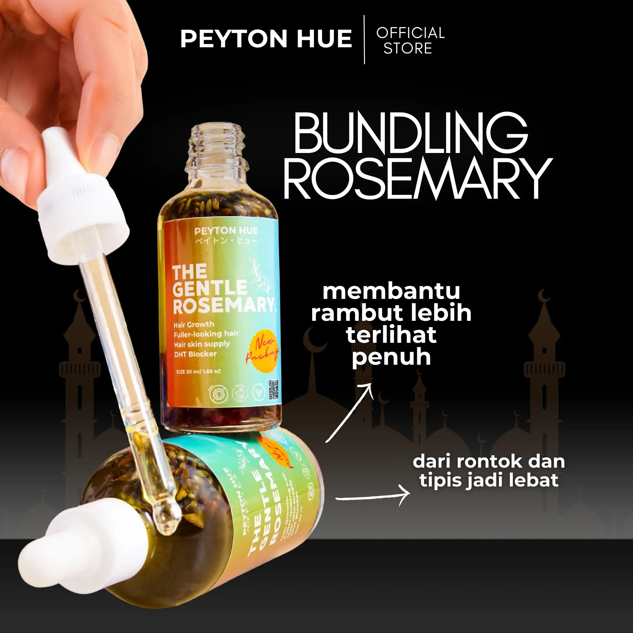 BUNDLING 2 BOTOL THE GENTLE ROSEMARY OIL SCALP SERUM PEYTON HUE