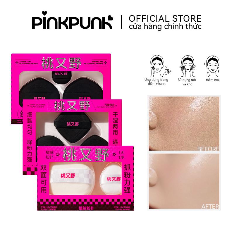 【COD Set bông mút PinkPunk Mút trang điểm chất liệu cotton mềm mại có thể dùng khô hoặc bóp ẩm women cosmetic Mỹ Phẩm