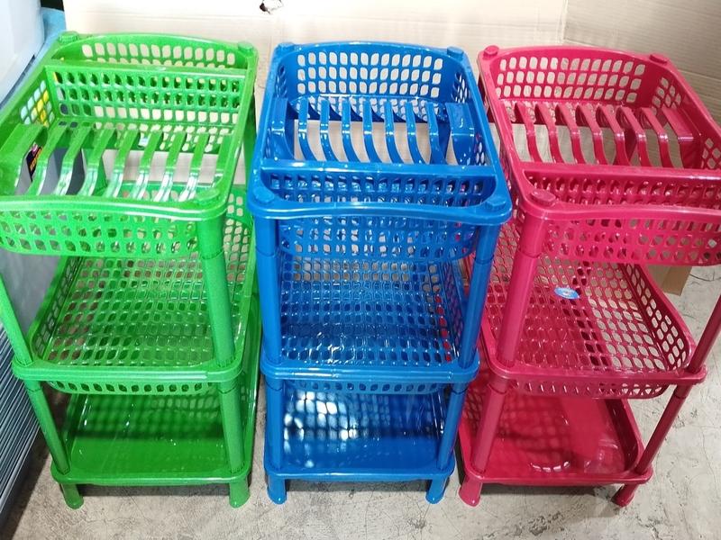 Rak Piring + Nampan Susun 3 Plastik / Rak Plastik Susun 3 / Rak piring plastik 3 susun ADA VARIAN WARNA 0
