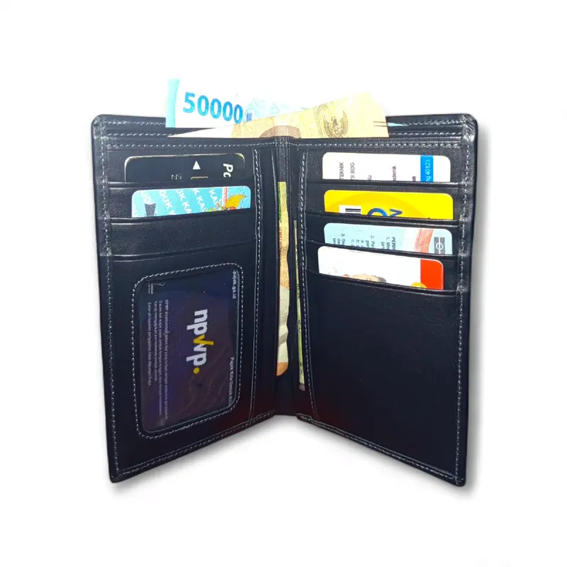 Dompet Kulit Pria 3/4 Asli Tanpa Slot Tengah - 100% ORIGINAL - Kartu, Cowok, Cewek Uang dompet  kulit Kasual Elegant Wallets 0