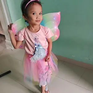 Sayap kupu kupu/Hadiah Tongkat Sihir Anak-anak/sayap peri anak perempuan/Dekorasi Punggung Sayap Kupu-kupu Malaikat Punggung Gadis Kecil Bercahaya /Tongkat Peri Gadis Putri/kostum karnaval anak/kostum anak/Mainan anak perempuan