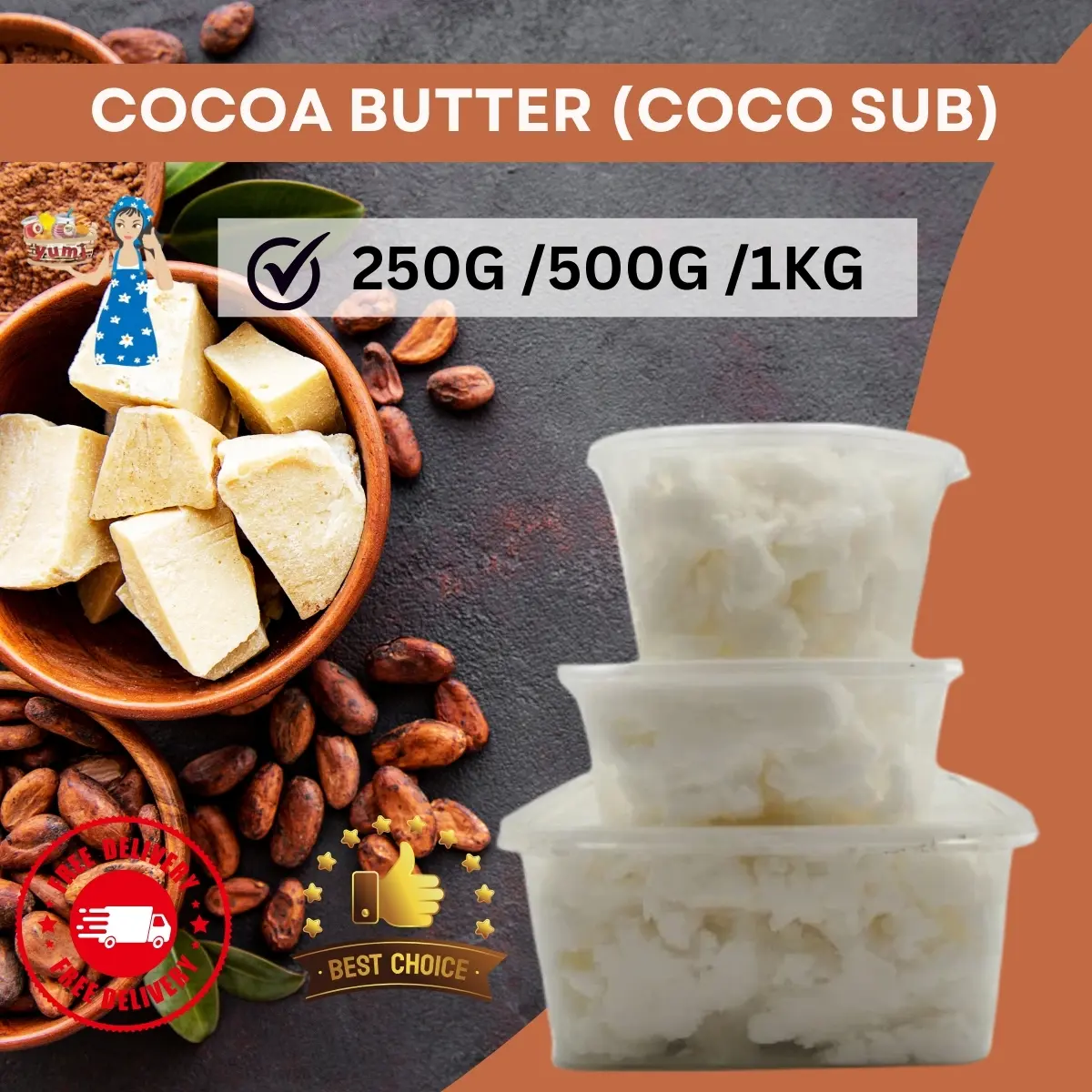 [READY STOCK] COCOA BUTTER (COCO SUB) -250G / 500G / 1KG