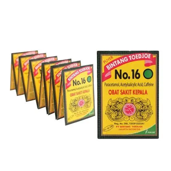 Puyer Bintang Toedjoe No 16 1 g 12 Sachet || puyer 16 Mengobati sakit kepala, nyeri haid, sakit gigi, sakit otot, rematik