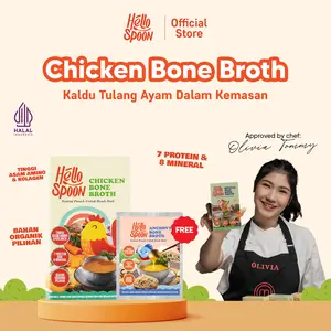 [BUY 1 GET 2] Chicken Bone Broth Powder Hello Spoon / Soup Kaldu Tulang Ayam FREE 1 Sachet Anchovy - 100% bahan alami - Tanpa MSG & Pengawet Kuah