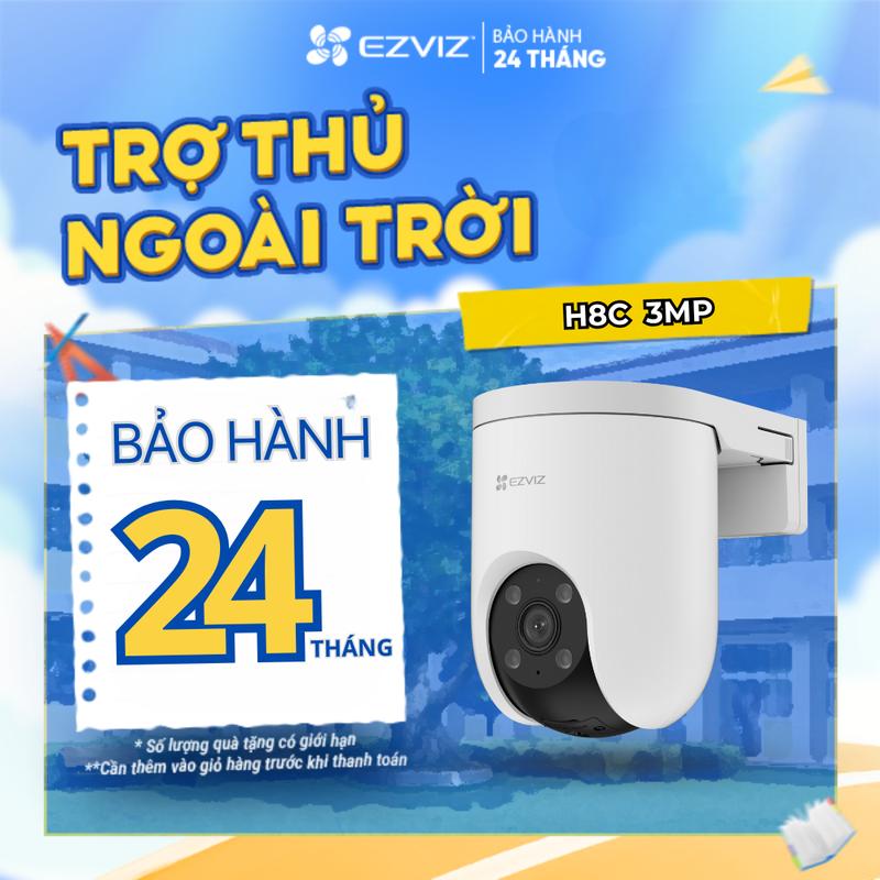 Camera Ngoài Trời H8C PRO 3MP (2K) EZVIZ, Xoay 360 Độ, Có Màu Ban Đêm, Đàm Thoại 2 Chiều, Phát Hiện Chuyển Động của Người, Theo Dõi Thông Minh,Thiết Kế Chống Chịu Thời Tiết, Báo Động Bằng Còi Hú và Đèn Chớp, Wifi 2.4Ghz