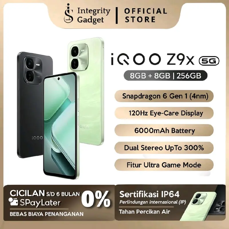 iQOO Z9x 5G (12/256 GB) | NEW GARANSI RESMI | SNAPDRAGON 6 GEN 1 | NFC | 6000mAh | GAMING Prosesor 2