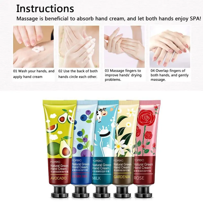 Paket Hemat 5 Pcs Moisturizing elastic Hand Cream Krim tangan harum Handcream Murah 0