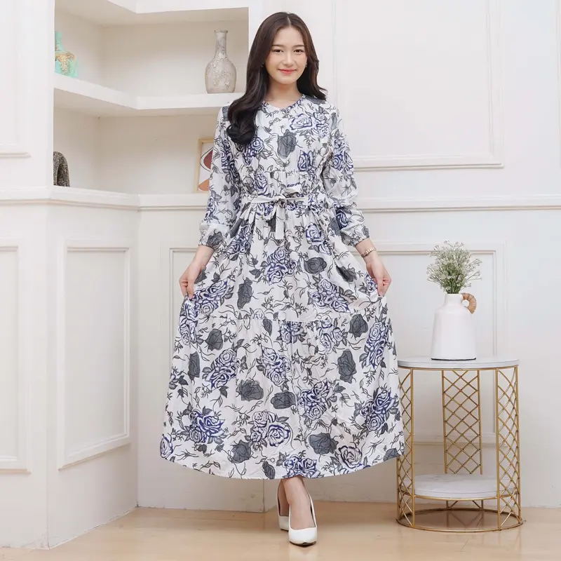 Gamis Lebaran Mewah Semi Jumbo Kekinian - Dress Wanita Busui Friendly - Gamis Ootd Wanita 7