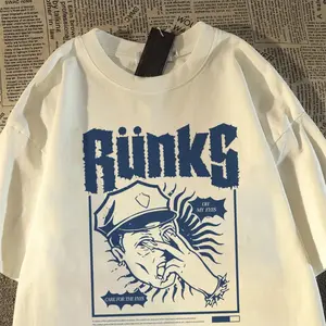 Tshirt Oversize Baju Kaos Pria Distro Original 100% Tebal Amerika kecenderungan pencetakan Kaos Pria Keren Kece Katun 100% Cotton