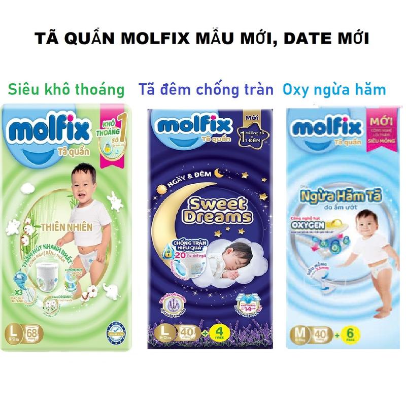   TẶNG bvs Molped  Bỉm quần Molfix Ngày Đêm-Đủ size M L XL XXL 