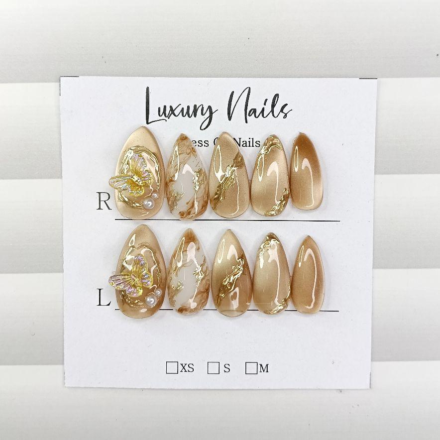 Luxury_Nails Kuku Palsu Butterfly mewah free Perlengkapan kuku