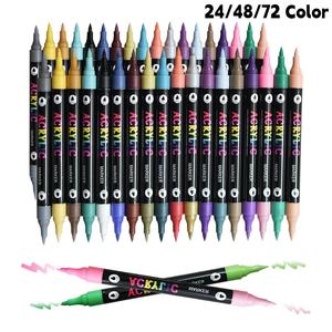 Marcador de pintura acrílica, 12/24/36 unidades, Marcador de pintura acrílica de doble punta y doble color, Material de arte para pintar rocas, madera, lienzo, piedra, vidrio, Manualidades DIY