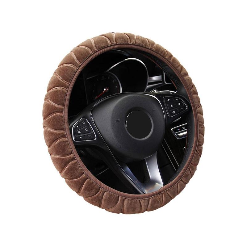 Product Introduction of 7 Colors Short Plush Car Steering Wheel Cover Universal Winter Warm Elastic Band Grip Protective Cover 20