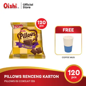 Oishi Pillows Renceng Isi Cokelat 1 Karton + Free Coffee Mug