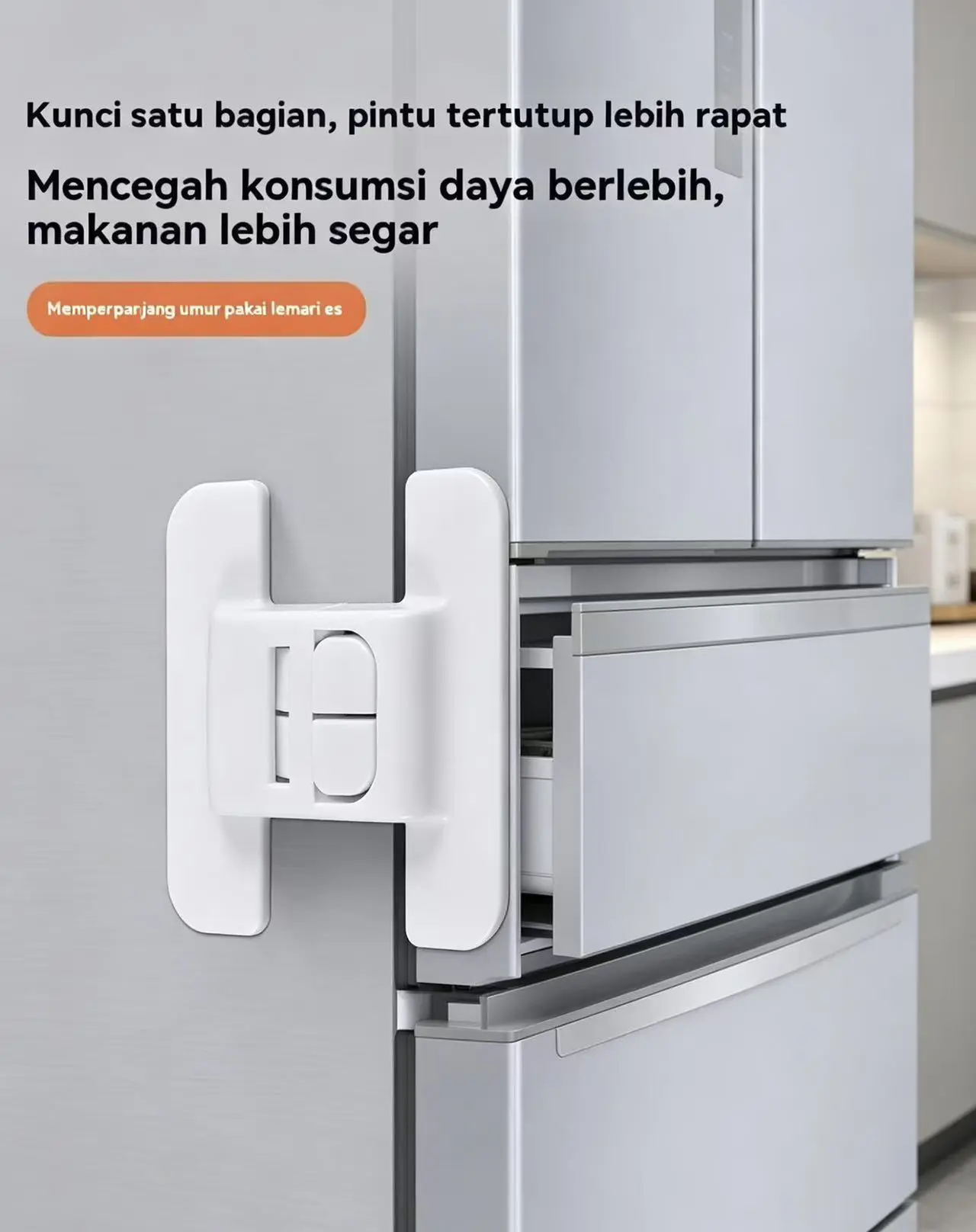 Magnet tempel pengunci pintu kulkas anti bocor udara dingin, desain simpel praktis untuk pemakaian mandiri. Daya tarik merata seluruh sisi pintu, menghindari kerusakan bahan makanan dan menghemat pengeluaran listrik bulanan.