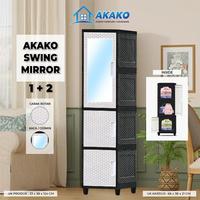 Gambar AKAKO - LEMARI PAKAIAN PLASTIK 1 PINTU FULL RAK + KACA SWING MIRROR 1 + 2 - KODE : SWING MIRROR dari AKAKOOFFICIALSHOP Kota Tangerang 4 Tokopedia