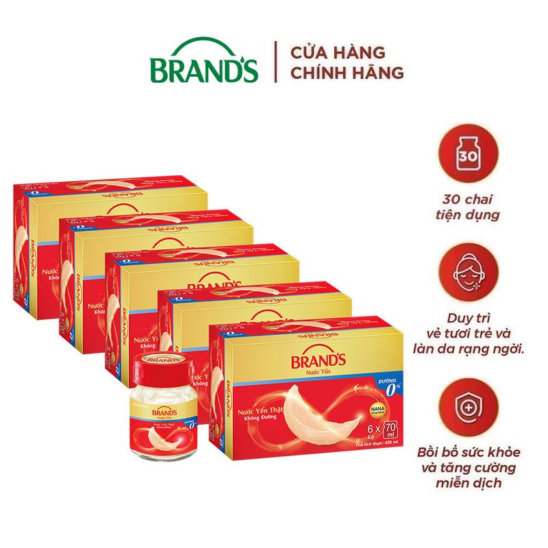 Combo 5 Nước yến thật BRAND'S Đường Phèn