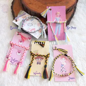 1 PCs/ 1 Buah Gelang Karakter Kepang Tali Serut Handmade, Bracelets Benang Manik