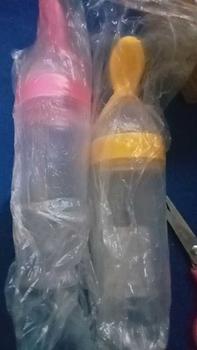 Product Review of Botol Sendok Makan Bayi Mpasi Silikon Food Anti Tumpah Aman Murah Baby Feeder Bottle Spoon Peralatan Biru from 🌹**🌹 1